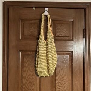 Yellow and Gold crochet/beaded women's bag